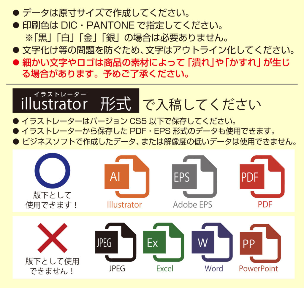 データ入稿時の注意点